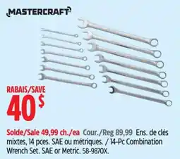 Canadian Tire Mastercraft 14-Pc Combination Wrench Set offer