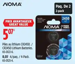 Canadian Tire Noma cr2450 lithium batteries offer