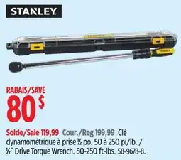 Canadian Tire Stanley cle dynamometrique à prise 1/2 po offer