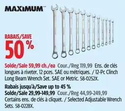 Canadian Tire Maximum 12-Pc Clinch Long Beam Wrench Set offer