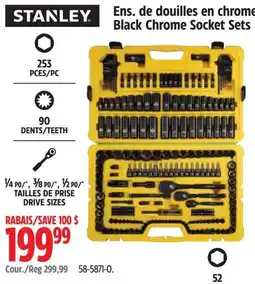 Canadian Tire Stanley black chrome socket sets offer