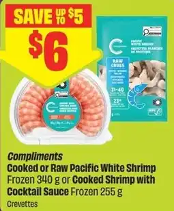 FreshCo Compliments cooked or raw pacific white shrimp offer