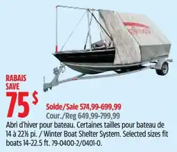 Canadian Tire Winter Boat Shelter System offer