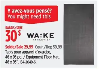 Canadian Tire Wake athletic equipment floor mat offer