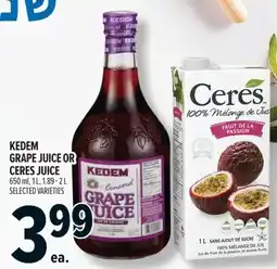 Metro Kedem grape juice or ceres juice offer