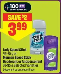 FreshCo Lady Speed Stick deodorant or antiperspirant offer