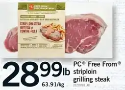 Fortinos PC striploin grilling steak offer