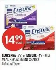 Shoppers Drug Mart Glucerna or Ensure meal replacement shakes offer