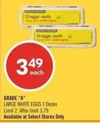 Shoppers Drug Mart Grade A large white eggs offer