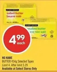 Shoppers Drug Mart No Name butter offer