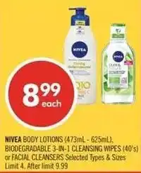 Shoppers Drug Mart Nivea body lotions offer
