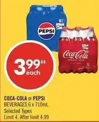 Shoppers Drug Mart Coca-Cola or Pepsi beverages offer