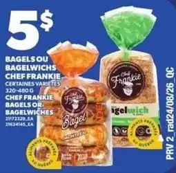 Provigo Chef Frankie bagels or bagelwiches offer
