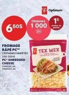 Provigo Tex mex pc shredded cheese offer