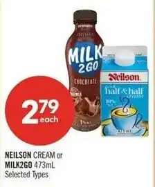 Shoppers Drug Mart Neilson cream or milk2go offer