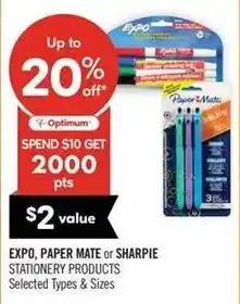 Shoppers Drug Mart Expo, Paper Mate or Sharpie stationery products offer
