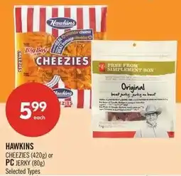 Shoppers Drug Mart Hawkins cheezies or pc jerky offer