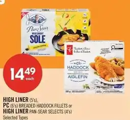 Shoppers Drug Mart High Liner breaded haddock fillets or High Liner pan-sear selects offer