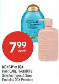 Shoppers Drug Mart Monday or ogx hair care products offer