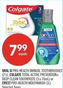 Shoppers Drug Mart Oral-b pro-health manual toothbrushes offer
