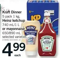 Fortinos Kraft dinner heinz ketchup or mayonnaise offer