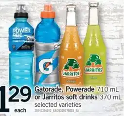 Fortinos Gatorade, Powerade or Jarritos soft drinks offer