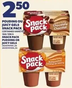 Provigo Snack pack pudding or juicy gels offer