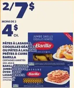 Provigo Barilla lasagne jumbo shells or oven-ready lasagne pasta offer