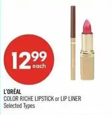 Shoppers Drug Mart L'Oréal color riche lipstick or lip liner offer