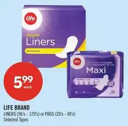 Shoppers Drug Mart Life brand liners offer