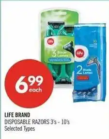 Shoppers Drug Mart Life Brand Disposable Razors offer