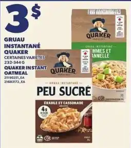 Provigo Quaker instant oatmeal certain varieties offer