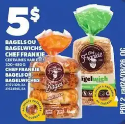 Provigo Chef Frankie bagels or bagelwiches offer