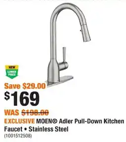 Home Depot Moens adler pull-down kitchen faucet stainless steel offer