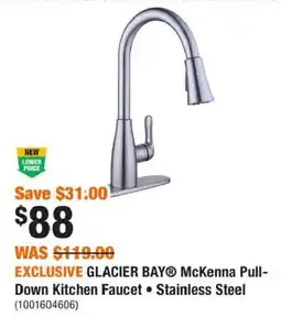 Home Depot Glacier bay mckenna pull-down kitchen faucet stainless steel offer