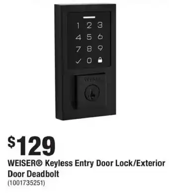 Weiser keyless entry door lock/exterior door deadbolt