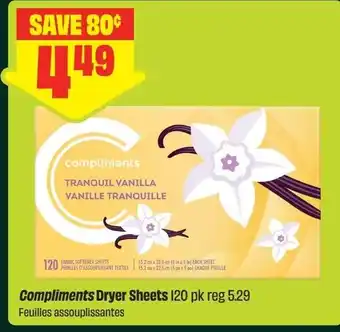 Compliments dryer sheets