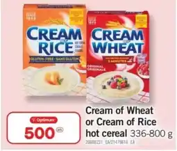 Fortinos Cream of Wheat or Cream of Rice hot cereal offer