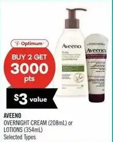 Shoppers Drug Mart Aveeno overnight cream or lotions offer
