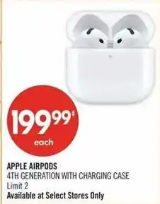 Shoppers Drug Mart Apple AirPods 4th Generation with Charging Case offer