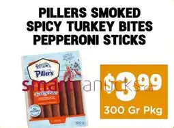 Mercato Fresh Pillers smoked spicy turkey bites pepperoni sticks offer
