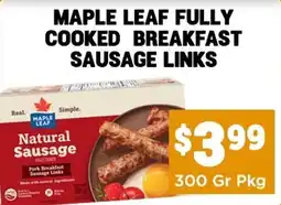 Mercato Fresh Maple Leaf natural sausage pork breakfast sausage links offer