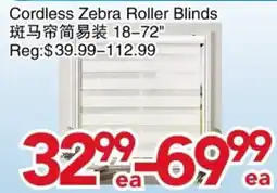 Yours Food Mart Cordless Zebra Roller Blinds offer
