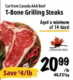 Farm Boy Canadian Beef T-Bone Grilling Steaks offer