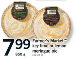 Fortinos Farmer's Market key lime or lemon meringue pie offer
