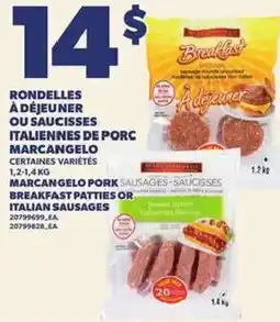 Provigo Marcangelo pork sausages offer