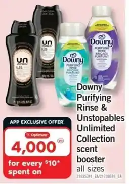 Fortinos Downy Purifying Rinse & Unstoppables Unlimited Collection scent booster offer