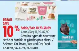 Canadian Tire Iams selected cat treats, wet and dry food offer