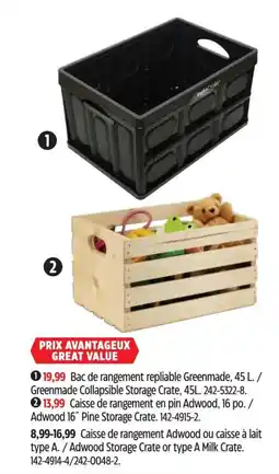 Canadian Tire Greenmade collapsible storage crate offer
