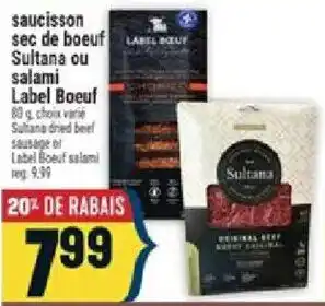 Label Boeuf saucisson sec de boeuf Sultana ou salami